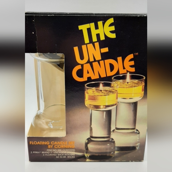 The Un-Candle Floating Candle Set of 3 by Corning Pyrex 7" and 3 1/4" In Boxes - Picture 2 of 6